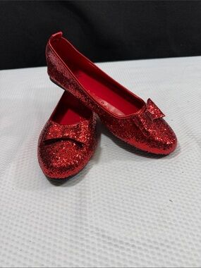 LICENSED DOROTHY WIZARD OF OZ ADULT RUBY SEQUIN SLIPPERS SHOES
